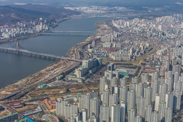 Aerial view of Seoul in Korea