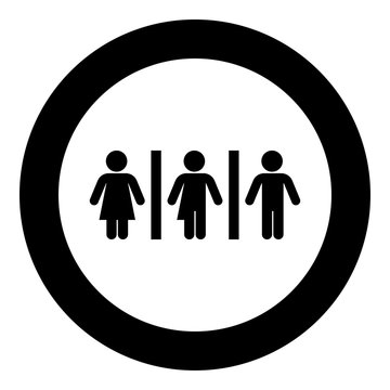 Woman bisexual transvestite gay man loyalty concept icon in circle round black color vector illustration flat style image