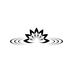 Zen lotus on water icon or logo