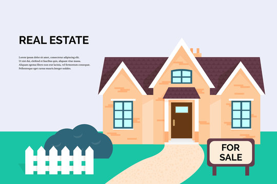 House for sale advertising vector banner template