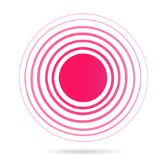 Medical target spot pain circles symbol, medical painkiller drug medicine icon sign isolated on white background flat style design vector illustration gradient version.