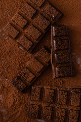 dark chocolate with cocoa