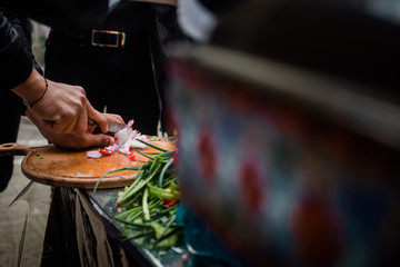 chef preparing salad