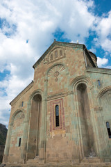 Mtskheta, Georgia - Jul 21 2018: Svetitskhoveli Cathedral in Mtskheta, Mtskheta-Mtianeti, Georgia. It is part of the World Heritage Site - Historical Monuments of Mtskheta.