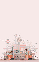 Grunge and hi-tech vector background.