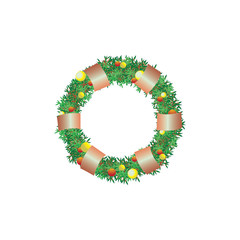 christmas wreath isolated on white background