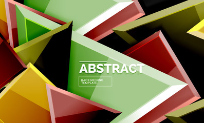 Glossy squares and triangles geometric backgrounds