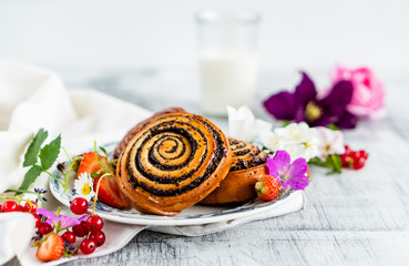 freshly baked cinnamon rolls