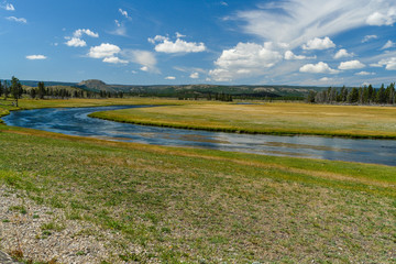 Fountain Flat Drive in Yellowstone National Park in Wyoming, United States