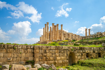 Temple of Zeus in jerash, amman, jordan
