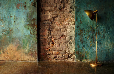 Old wall with lamp