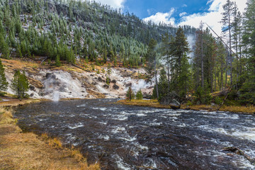 Gibbon River in Yellowstone National Park in Wyoming, United States
