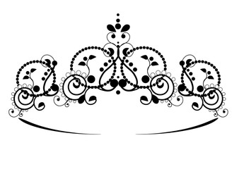 illustration feminine wedding diadem crown black  © Татьяна Самотий