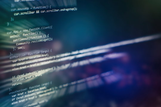 Big data storage and cloud computing representation. Programming code .
