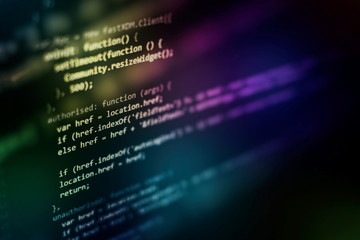 Big data storage and cloud computing representation. Programming code .