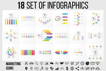 Fototapeta na wymiar Vector Infographics Elements Template Design . Business Data Visualization Timeline with Marketing Icons most useful can be used for presentation, diagrams, annual reports, workflow layout