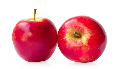 Fresh red apple isolated on white background.