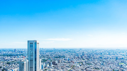 skyline aerial view of shinjuku in Tokyo, Japan