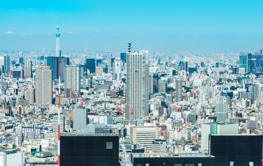 skyline aerial view of shinjuku in Tokyo, Japan