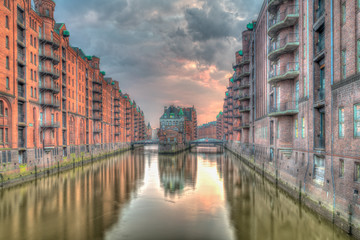 Obraz premium Das Schloß in der Speicherstadt in der 