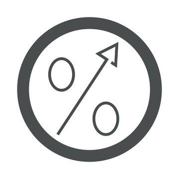 recommend clip art: Icono plano lineal porcentaje subir en círculo color gris