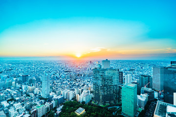 skyline aerial view of shinjuku in Tokyo, Japan