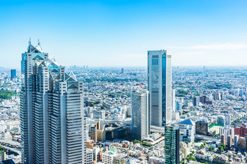 Naklejka premium skyline aerial view of shinjuku in Tokyo, Japan