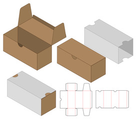 Box packaging die cut template design. 3d mock-up