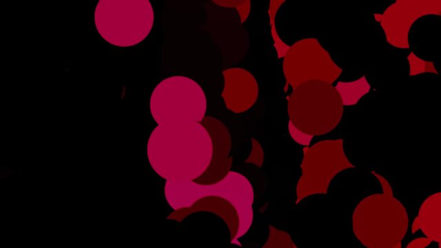 Beautiful bubbles flying endlessly from left to right and changing colors. Animation. Chaotic orange and black circles flowing and blinking, seamless loop.