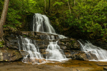 Fototapeta na wymiar Laurel Falls in Great Smoky Mountains National Park in Tennessee, United States