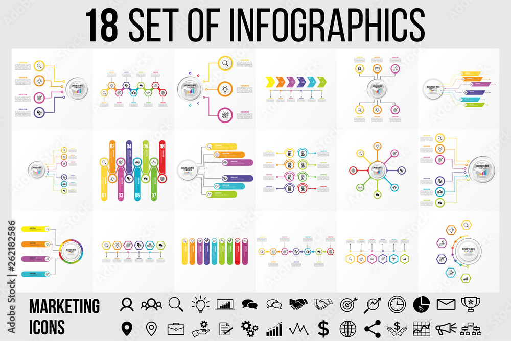 Poster vector infographics elements template design . business data visualization timeline with marketing i