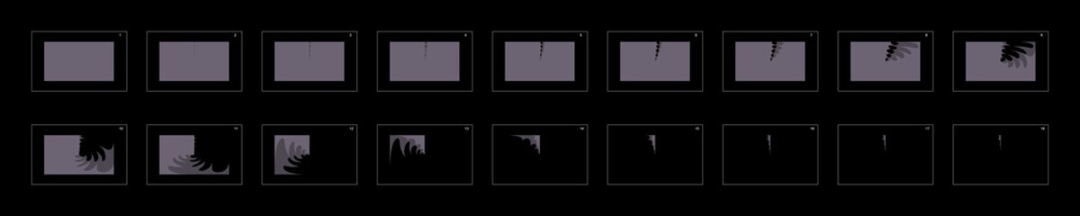 Animation transitions effect. Sprite Sheet of transitions. Ready frame by frame animation for games, cartoon or animation. ash color scene transition effect.  Animation transitions effect – 20.
