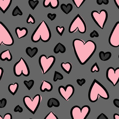 Hearts seamless pattern. Vector illustration