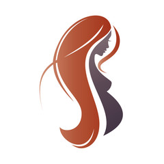 pregnant woman symbol, stylized vector silhouette