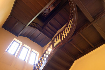 Obraz premium Vintage yellow room interior , the beautiful yellow building .
