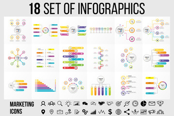 Vector Infographics Elements Template Design . Business Data Visualization Timeline with Marketing Icons most useful can be used for presentation, diagrams, annual reports, workflow layout