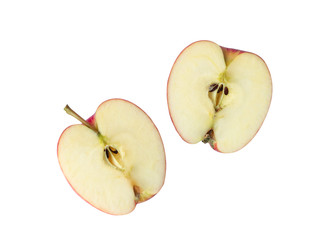 Top view fresh red apple isolated on white background.