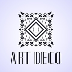 Vector geometric modern art deco style logo decoration
