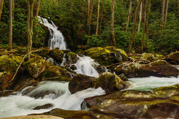 Mouse Creek Falls in Great Smoky Mountains National Park in North Carolina, United States