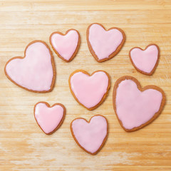 Fototapeta premium Pink cookies for Valentine's Day 