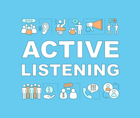 Fototapeta premium Active listening word concepts banner