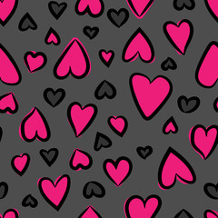 Fototapeta na wymiar Hearts seamless pattern. Vector illustration. Repeated hearts. Cute romantic seamless pattern. Vector illustration.