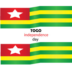Happy Independence Day Togo, Togo independence day vector template design.- Vector