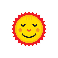 Funny cartoon sun icon vector illustration in flat style design. Summer holiday concept sin.