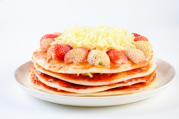 pizza with strawberry and cheeses