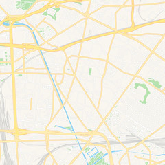 Aubervilliers, France printable map