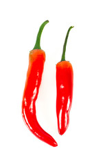 red chilli pepper isolated on white
