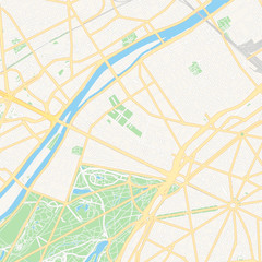 Neuilly-sur-Seine, France printable map