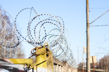 Metal double guarding fence for safety and security. 