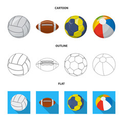 Fototapeta premium Vector design of sport and ball sign. Set of sport and athletic stock vector illustration.